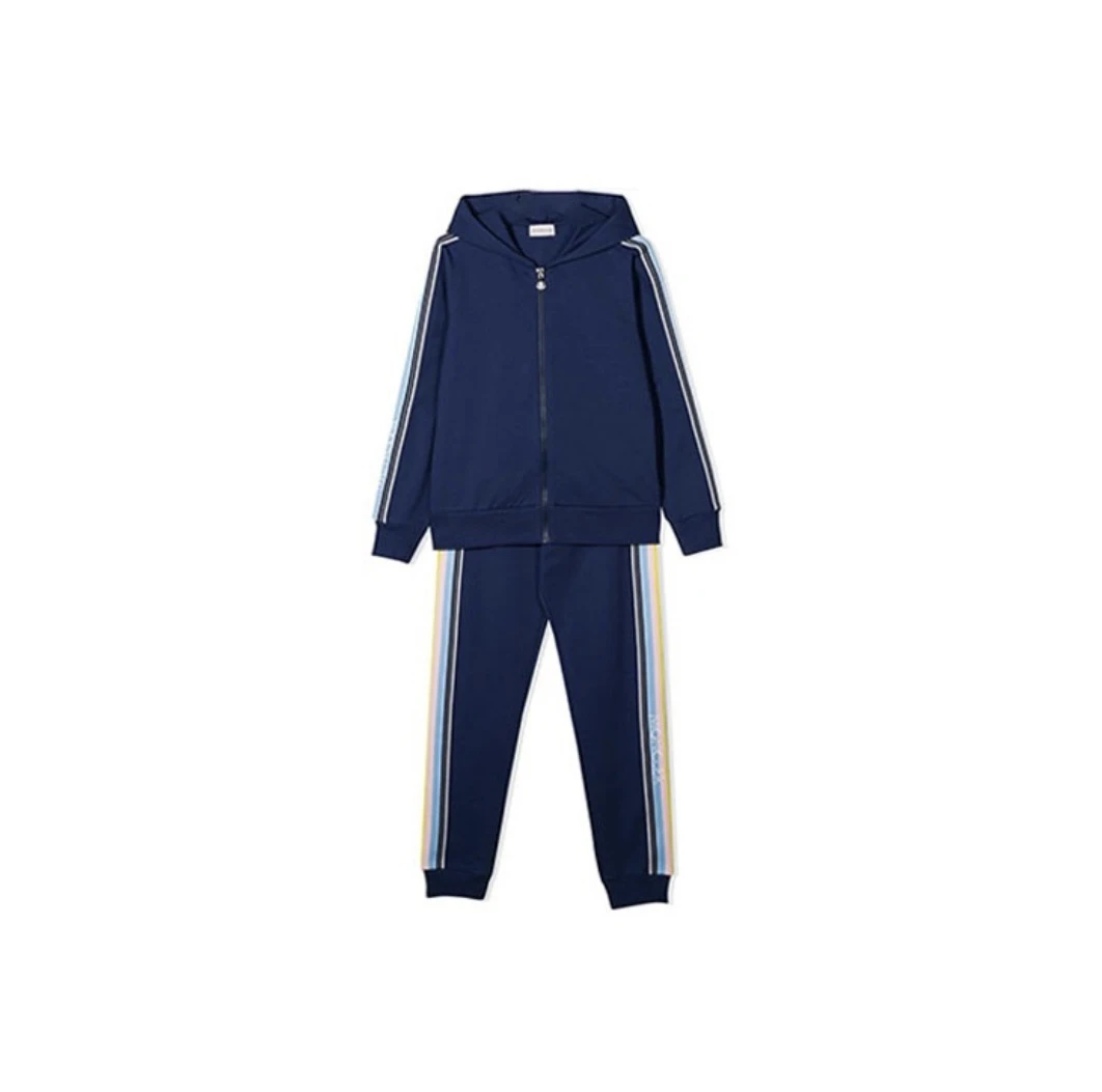 商品Moncler|盟可睐童装 侧边条纹连帽运动套装  女童 蓝色  8M71710-809DQ-034,价格¥4573,第1张图片