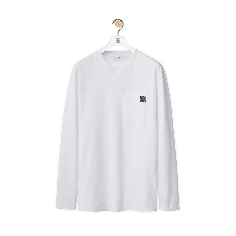 商品Loewe|【预售3-7天】罗意威 22年秋冬新款 男士白色纯棉Anagram Logo刺绣T恤H526Y24J04-2100,价格¥3056,第4张图片详细描述