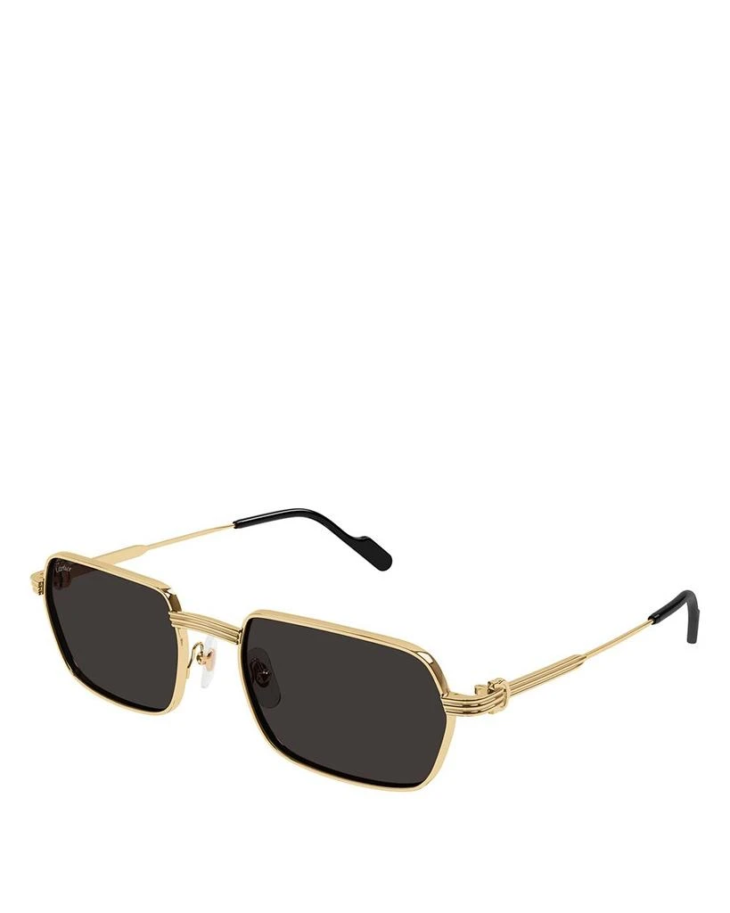 商品Cartier|Premiere De Cartier 24 Carat Gold Plated Rectangular Sunglasses, 56mm,价格¥9690,第1张图片