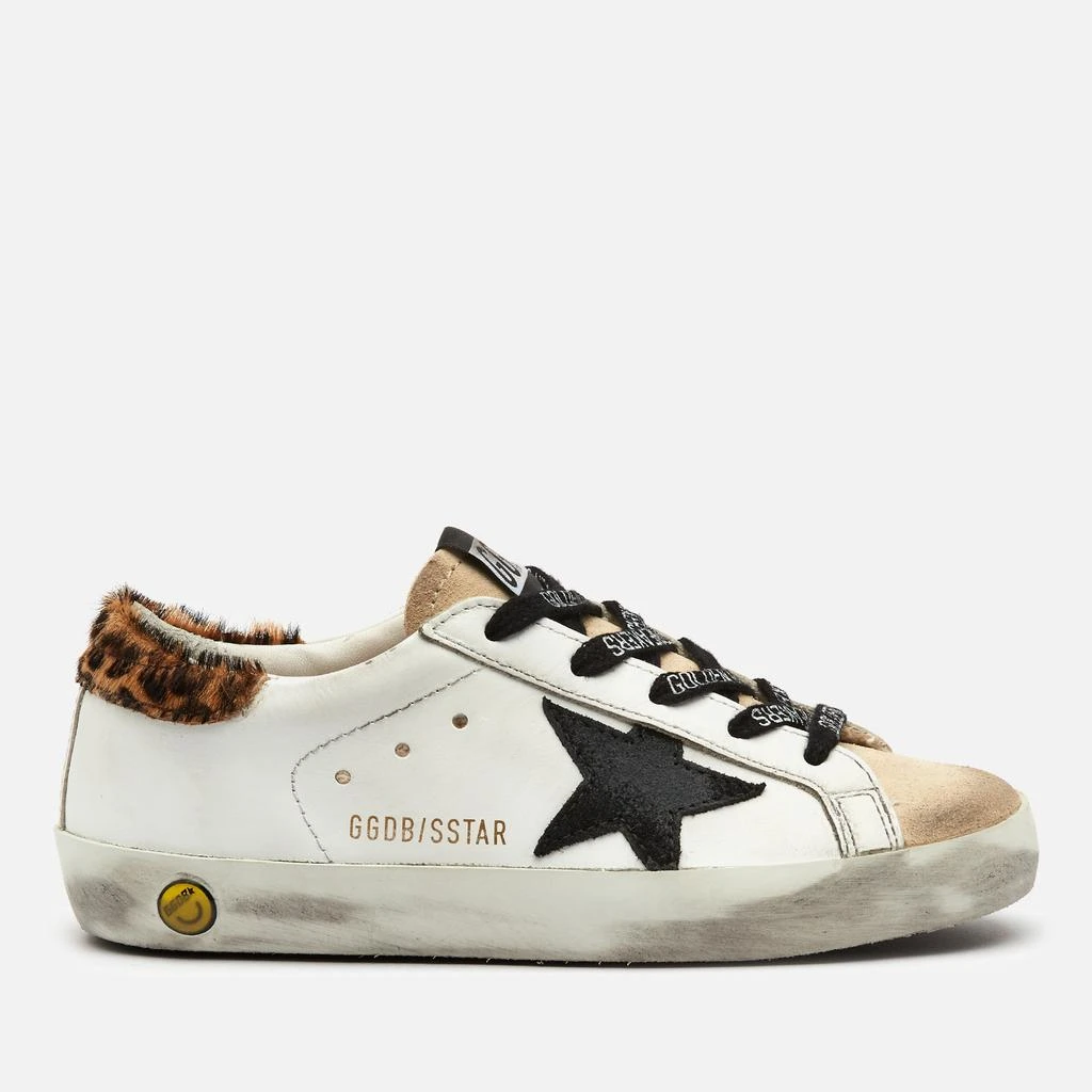 商品Golden Goose|Kids' Super Star Leather Trainers - White/Beige/Black/Beige Brown Leo,价格¥1137,第1张图片