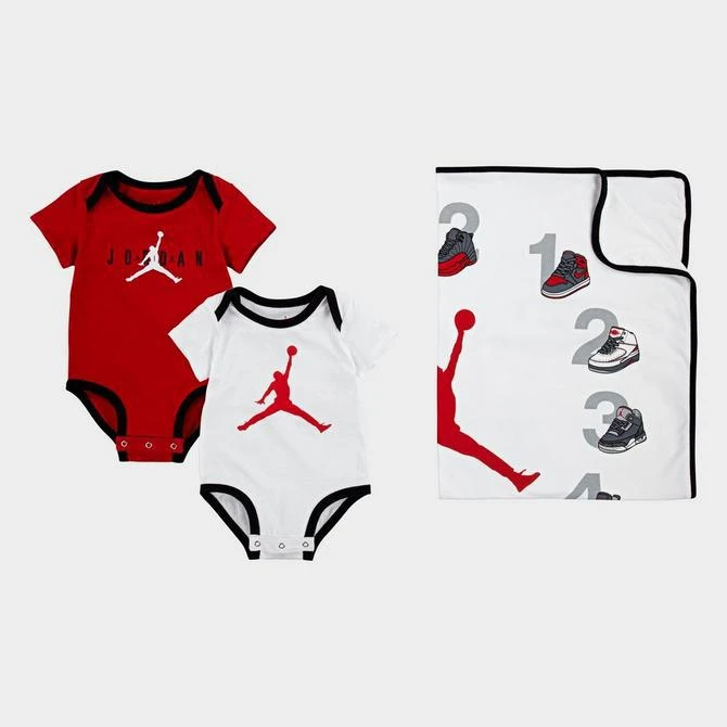 商品Jordan|Infant Jordan First-Year Milestone Bodysuit and Blanket 3-Piece Set,价格¥113,第1张图片