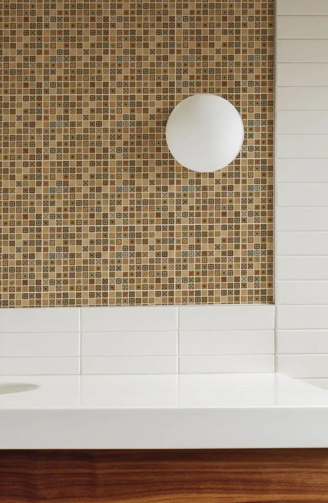 商品WALPLUS|Antique Brown Mosaic 96-Piece Tile Sticker Set,价格¥290,第4张图片详细描述