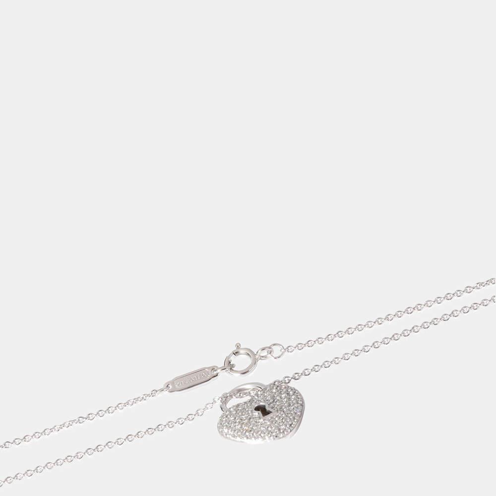 Tiffany & Co. Heart Lock Platinum Diamond Necklace商品第3张图片规格展示
