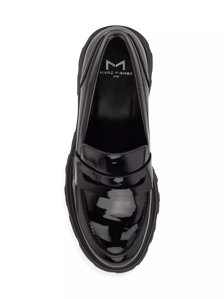 商品Marc Fisher|Latika 60MM Leather Lugged-Sole Penny Loafers,价格¥1314,第5张图片详细描述