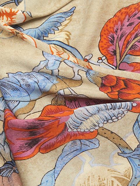 Miki Floral Feather-Trim Slip dress商品第6张图片规格展示