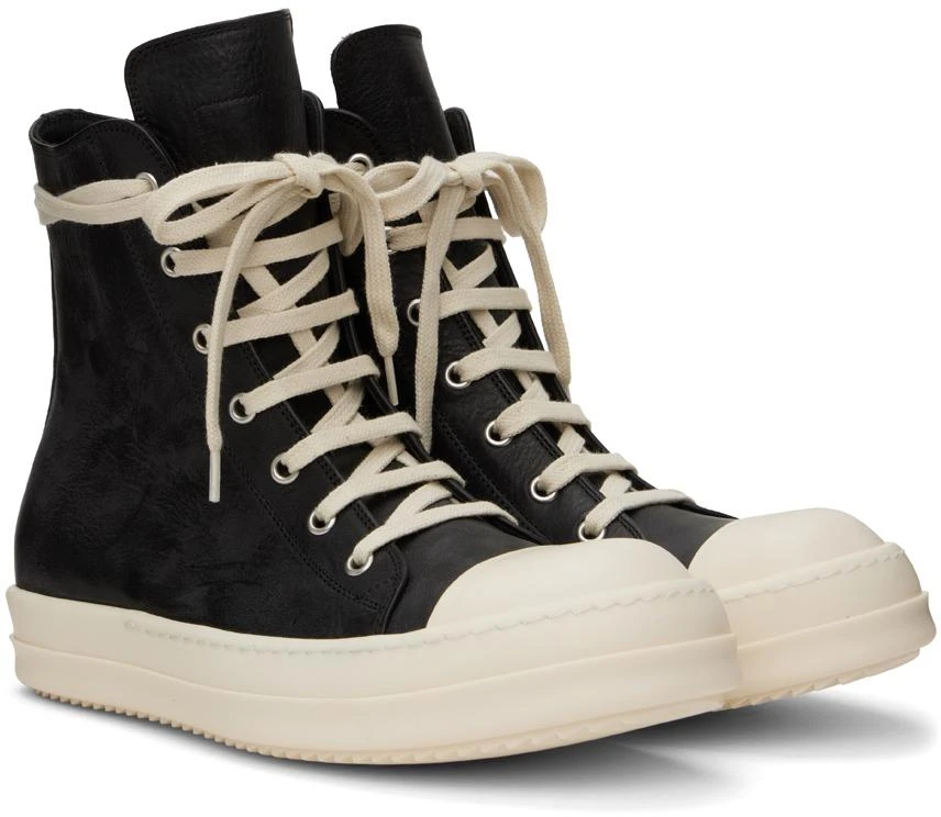 商品Rick Owens|Black Washed Calf Sneakers,价格¥8575,第4张图片详细描述