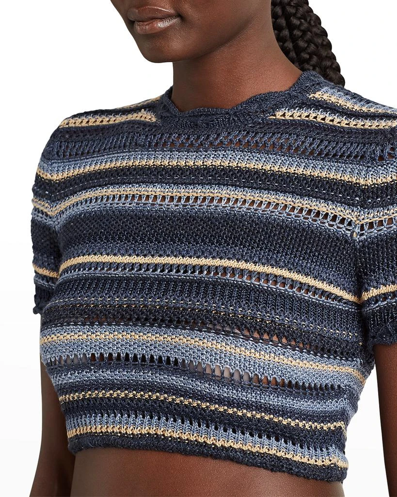 商品Ralph Lauren|Striped Crochet-Knit Crop Sweater,价格¥1886,第5张图片详细描述