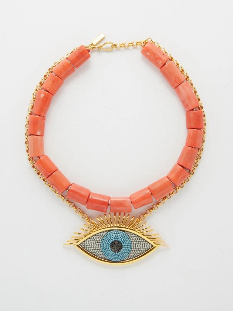 商品Begüm Khan|Eye layered 24kt gold-plated necklace,价格¥15086,第1张图片