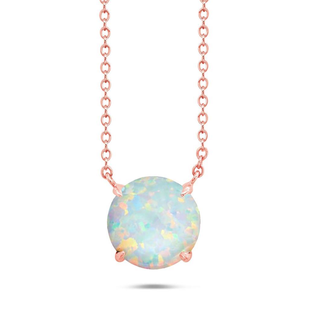 商品Nicole Miller|Sterling Silver and 14k Rose Gold Overlay Gemstone Round Solitaire Pendant Necklace on 18 Inch Adjustable Chain,价格¥369-¥532,第6张图片详细描述