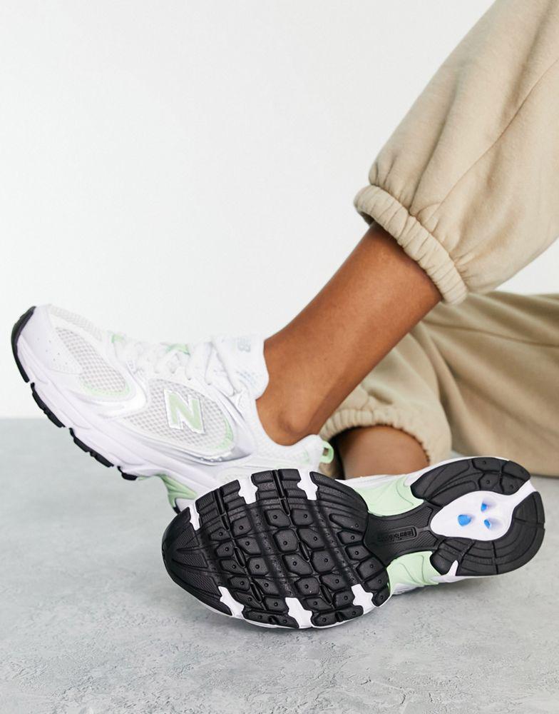 商品New Balance|New Balance 530 trainers in white and pastel green - exclusive to ASOS,价格¥767,第5张图片详细描述