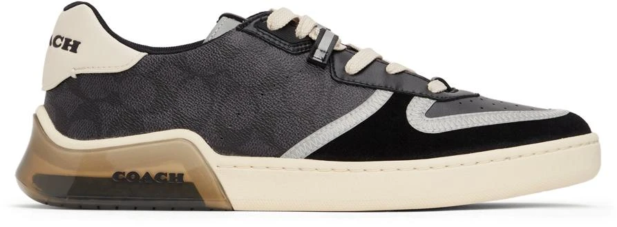 商品Coach|Black & Off-White Citysole Court Sneakers,价格¥886,第1张图片