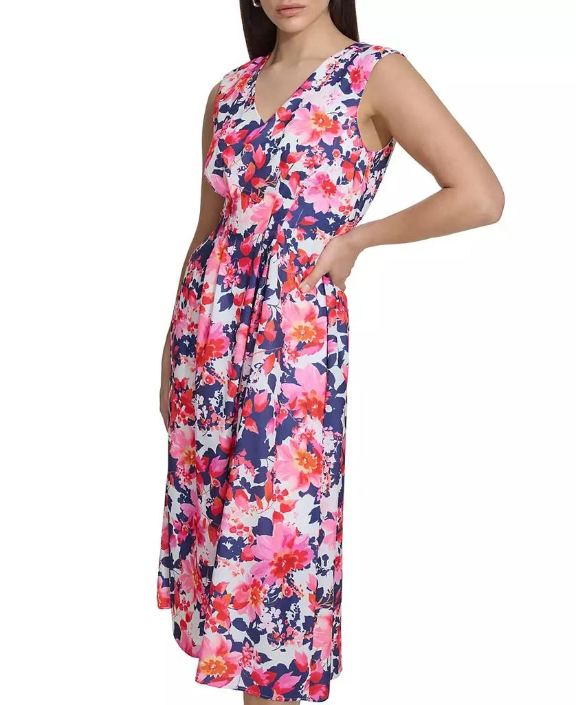 商品Kensie|Women's Floral-Print V-Neck A-Line Dress,价格¥364,第4张图片详细描述