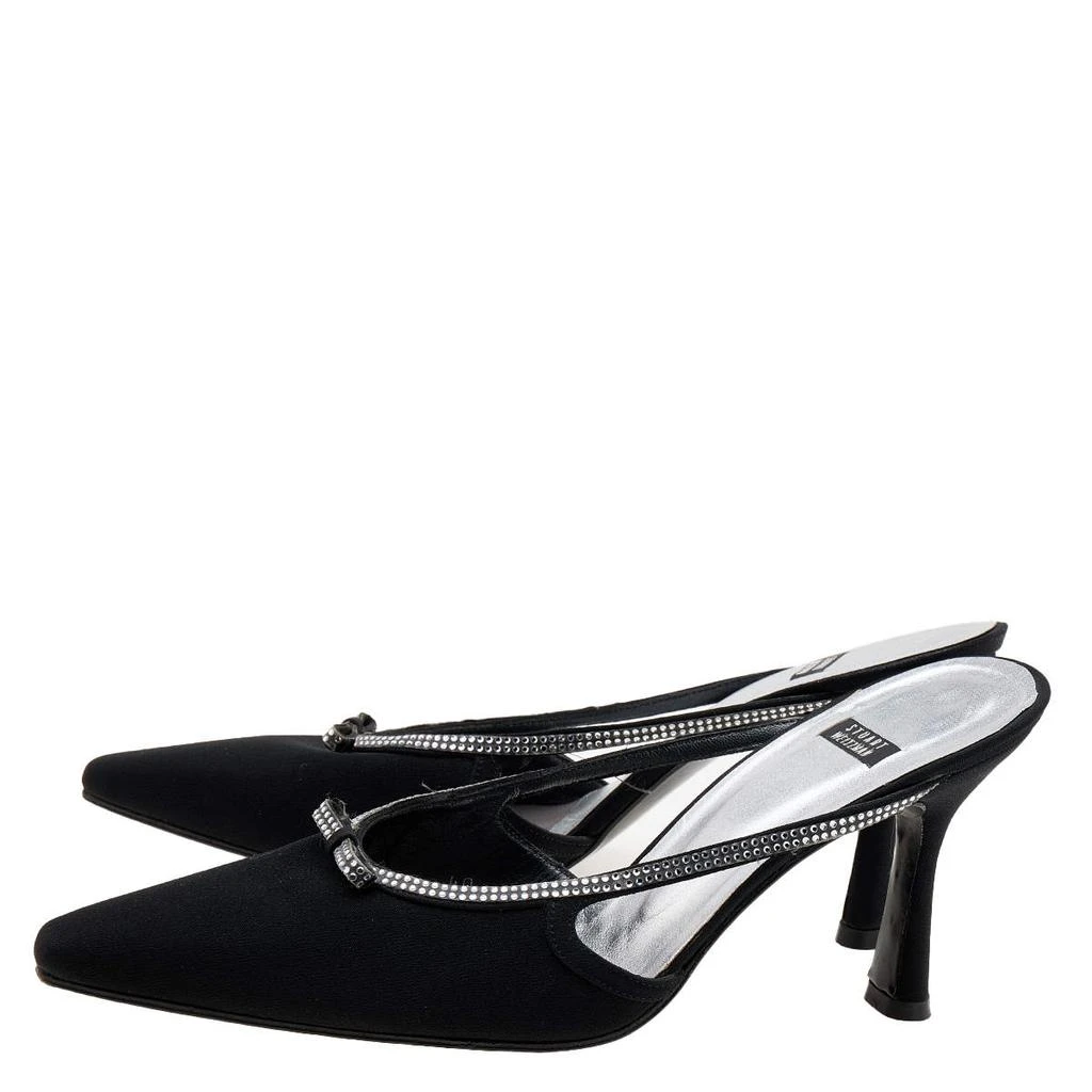 商品[二手商品] Stuart Weitzman|Stuart Weitzman Black Nylon Crystal Embellished Mules Size 40,价格¥1269,第4张图片详细描述
