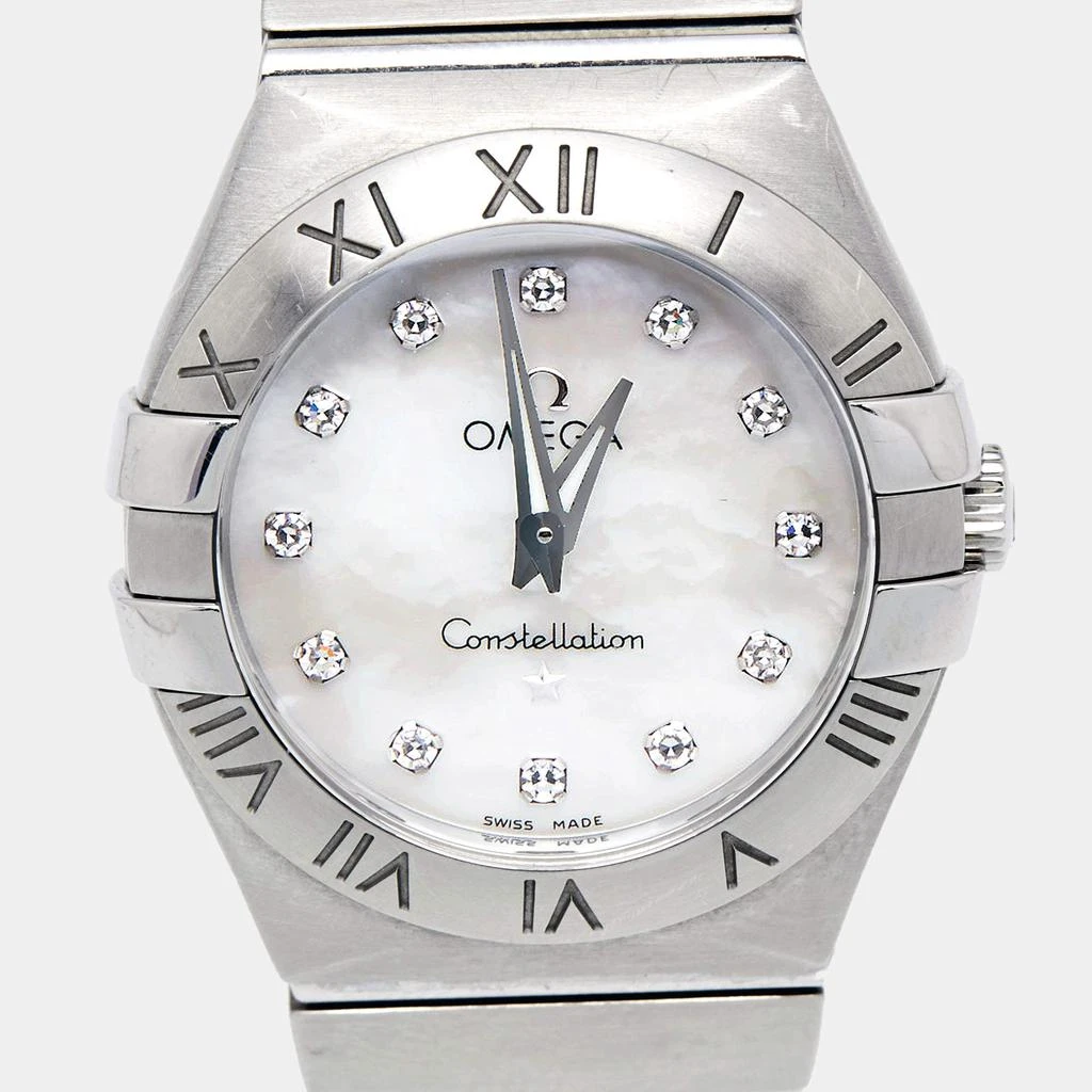 商品[二手商品] Omega|Omega Mother of Pearl Diamond Stainless Steel Constellation 123.10.27.60.55.001 Women's Wristwatch 27 mm,价格¥16457,第3张图片详细描述