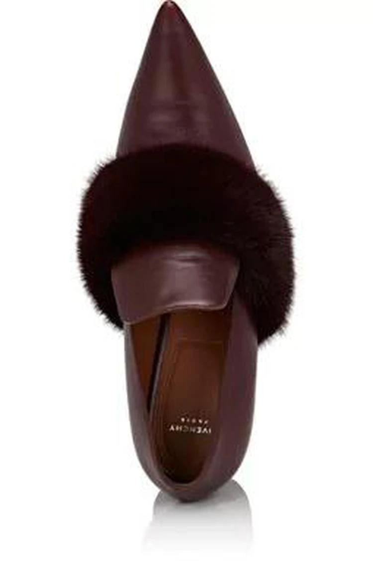 商品Givenchy|Patricia Leather & Fur Loafers,价格¥3711,第4张图片详细描述