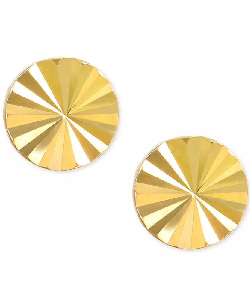 商品Macy's|Sun Ray Texture Round Disc Stud Earrings in 10k Gold,价格¥655,第3张图片详细描述