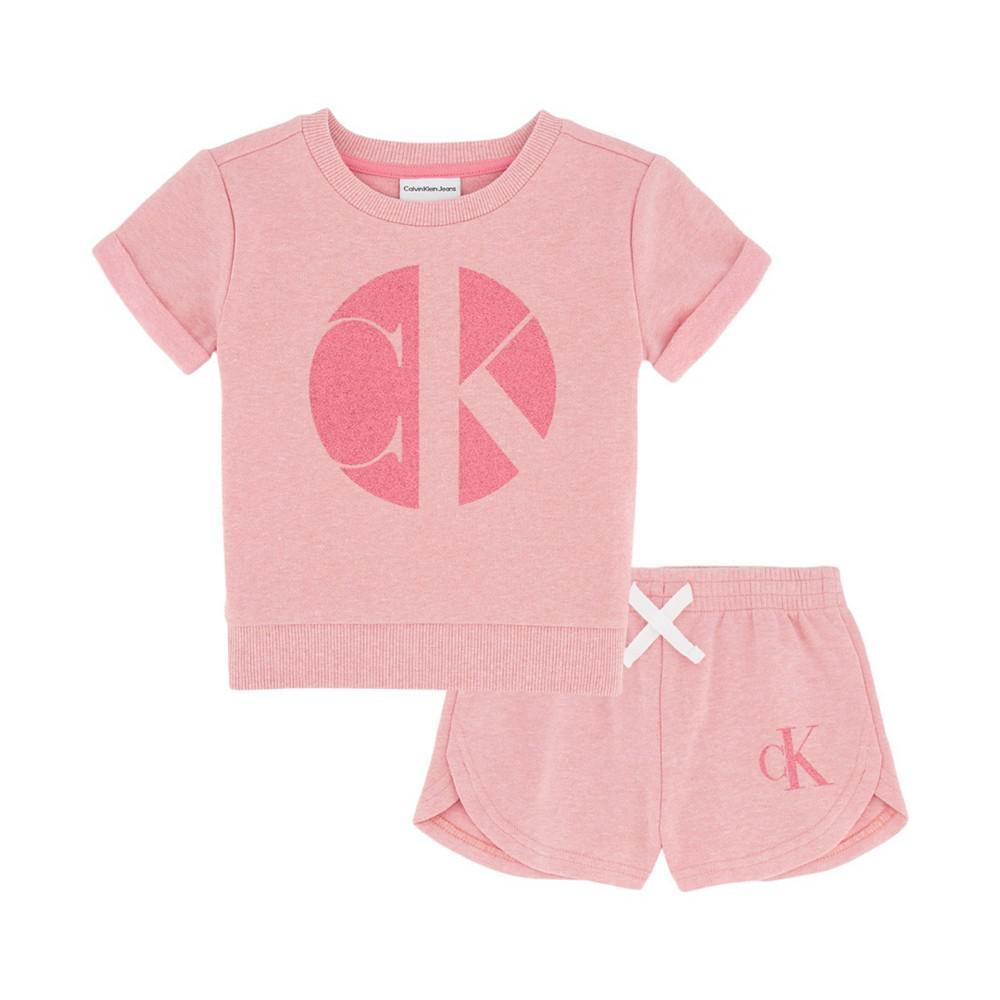 商品Calvin Klein|Baby Girls Fleece Top and Shorts Set, 2 Piece,价格¥226,第1张图片