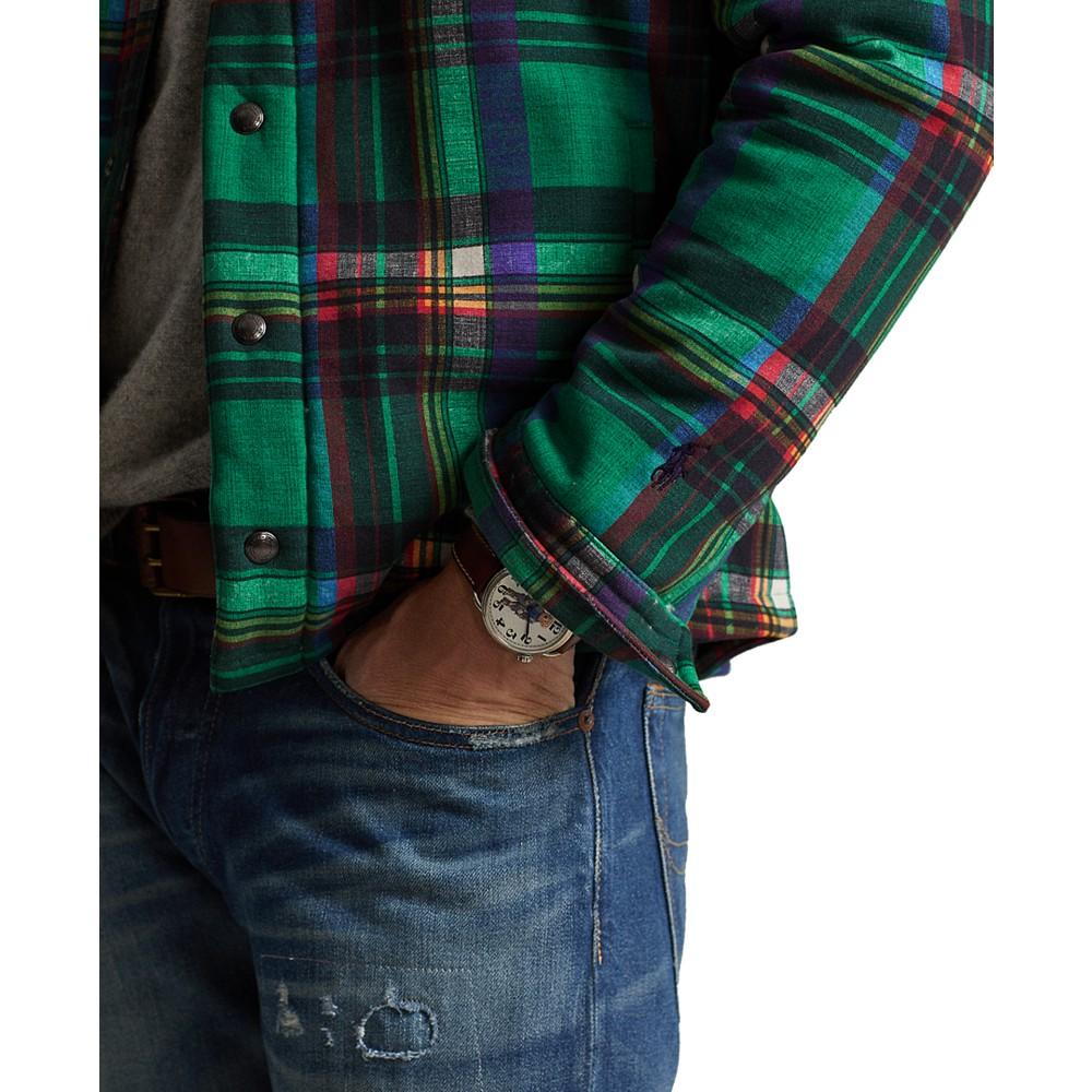 Men's Plaid Pile-Fleece Shirt Jacket商品第4张图片规格展示