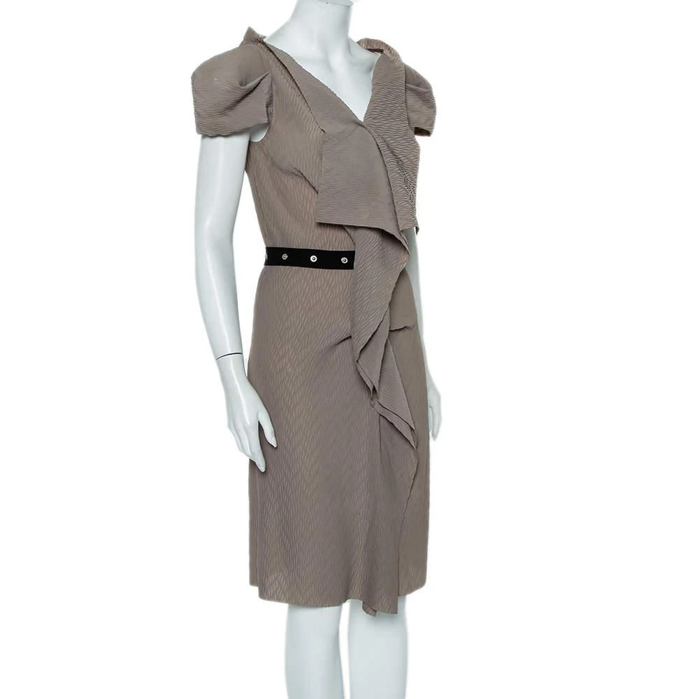 商品[二手商品] ROLAND MOURET|Roland Mouret Beige Crepe Draped Effect Belted Midi Dress M,价格¥966,第2张图片详细描述