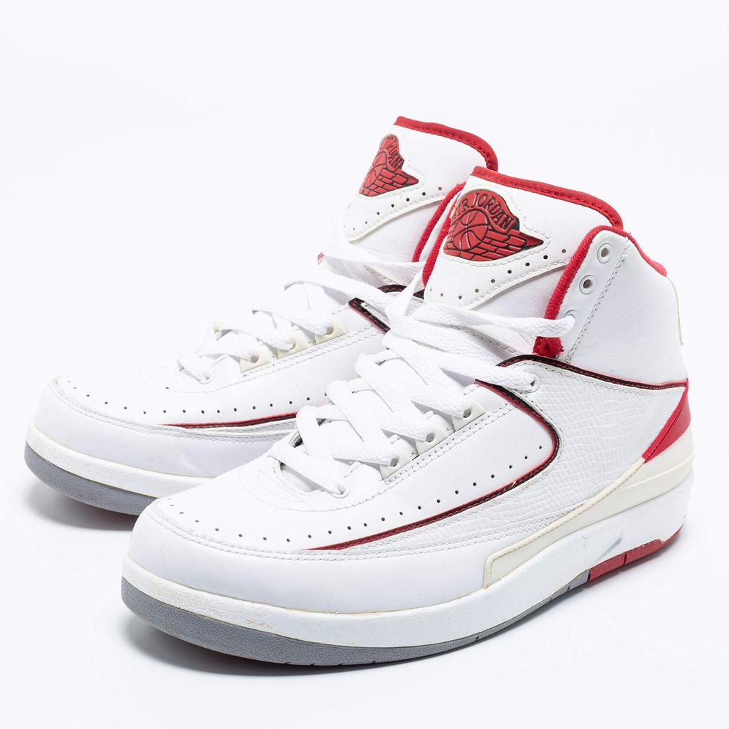Jordan 2 Retro White/Red Leather High Top Sneakers Size 41商品第2张图片规格展示
