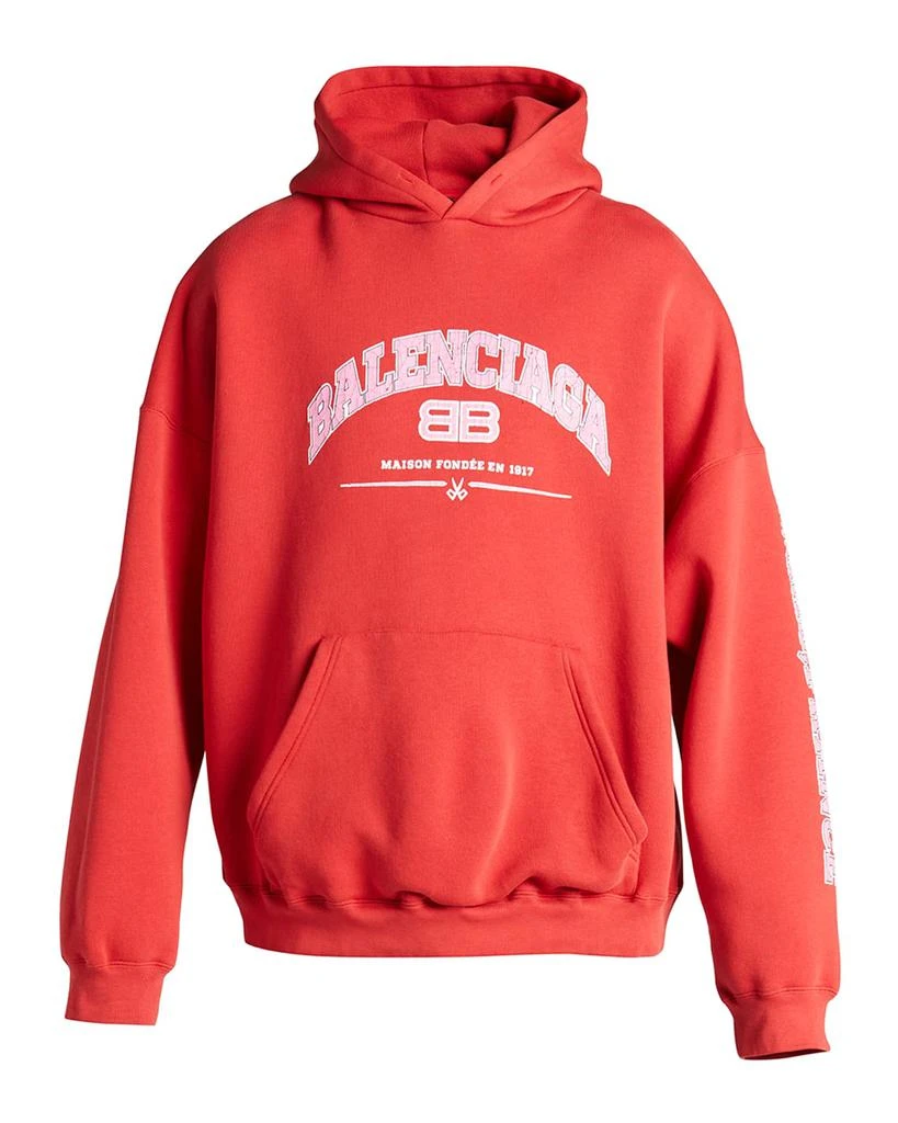 商品Balenciaga|Men's Logo Wide-Fit Pullover Hoodie,价格¥3027,第2张图片详细描述
