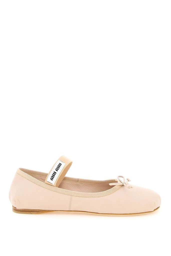 商品Miu Miu|Miu miu leather ballet flats,价格¥3427,第1张图片