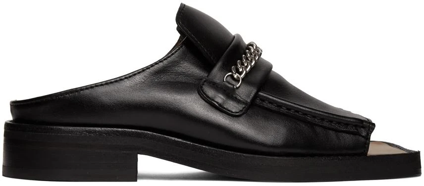 商品Martine Rose|Black Open Toe Loafers,价格¥1739,第1张图片