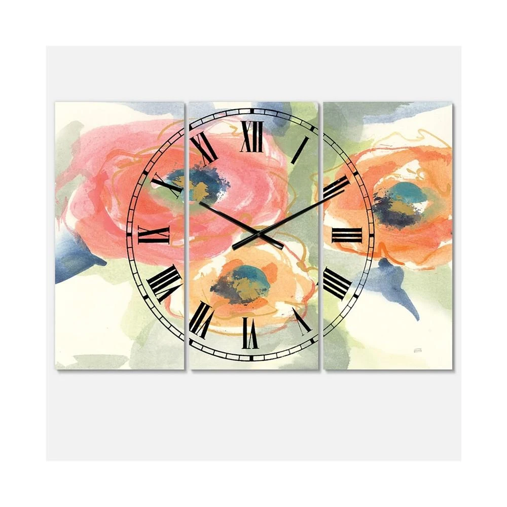 商品Designart|Traditional 3 Panels Metal Wall Clock,价格¥1526,第1张图片