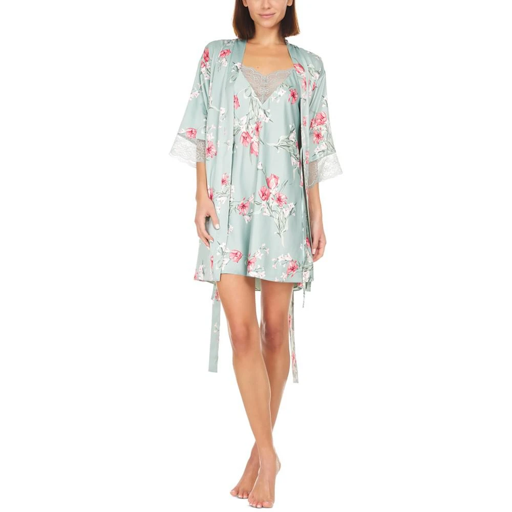 商品Flora Nikrooz|Women's Jill Lace-Trim Chemise Nightgown & Wrap Set,价格¥267,第1张图片