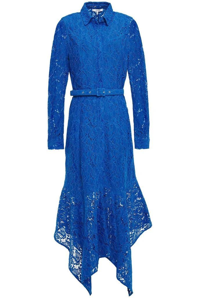 商品Ganni|Everdale asymmetric belted corded lace midi dress,价格¥885,第1张图片