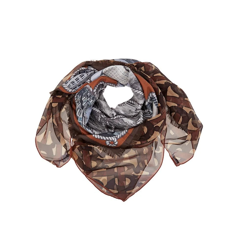 商品Burberry|Burberry Monogram Print Silk Large Square Scarf,价格¥1918,第1张图片