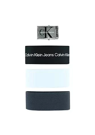 商品Calvin Klein|Klein Mens Fabric Stretch Belt Pack Of 3,价格¥428,第1张图片