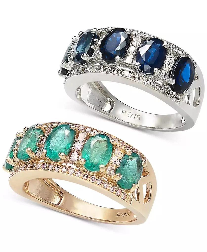 商品Macy's|Sapphire (2-7/8 ct. t.w.) & Diamond (1/3 ct. t.w.) Ring in 14k White Gold (Also in Emerald, Tanzanite and Ruby),价格¥23538,第5张图片详细描述