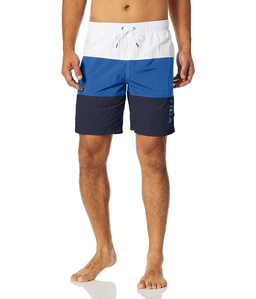 商品Nautica|Men's Standard Quick Dry Classic Logo Tri-Block Series Swim Trunk,价格¥223,第1张图片