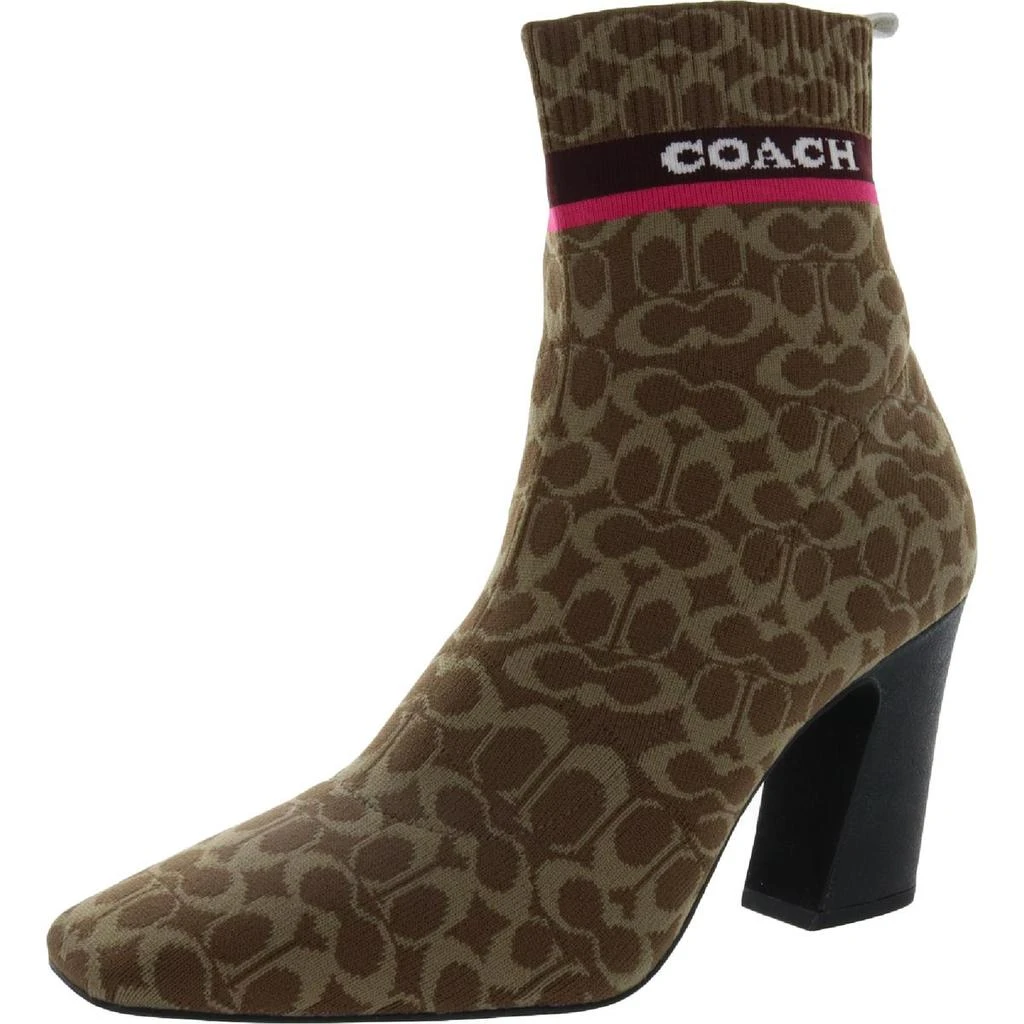 商品Coach|Coach Womens Tasha Sig Knit Booti Logo Pull On Booties,价格¥1033,第1张图片