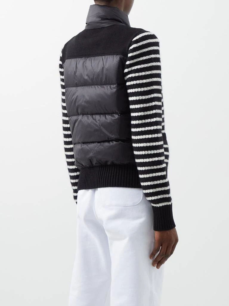 商品Moncler|High-neck striped down-back knitted cardigan,价格¥3718,第5张图片详细描述