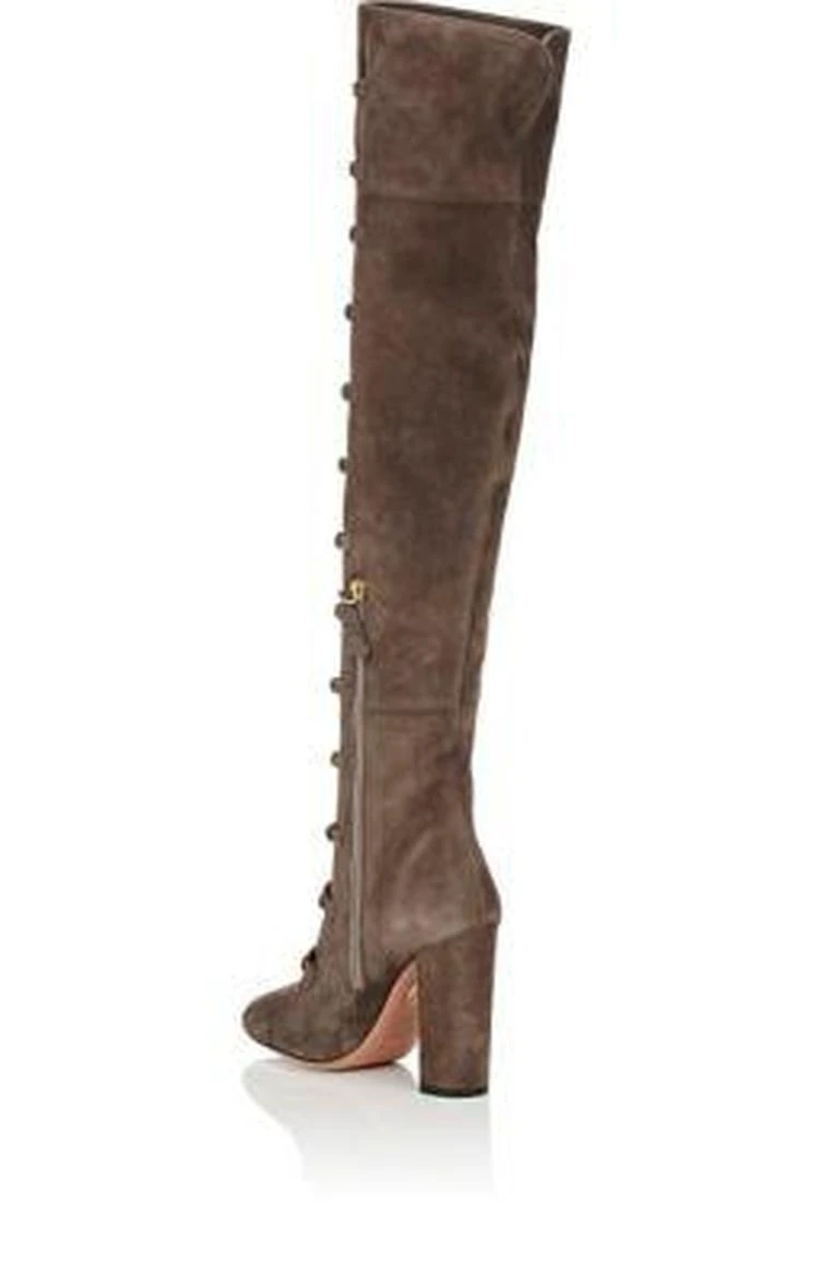 商品Aquazzura|Ulyana Suede Over-The-Knee Boots,价格¥7436,第3张图片详细描述