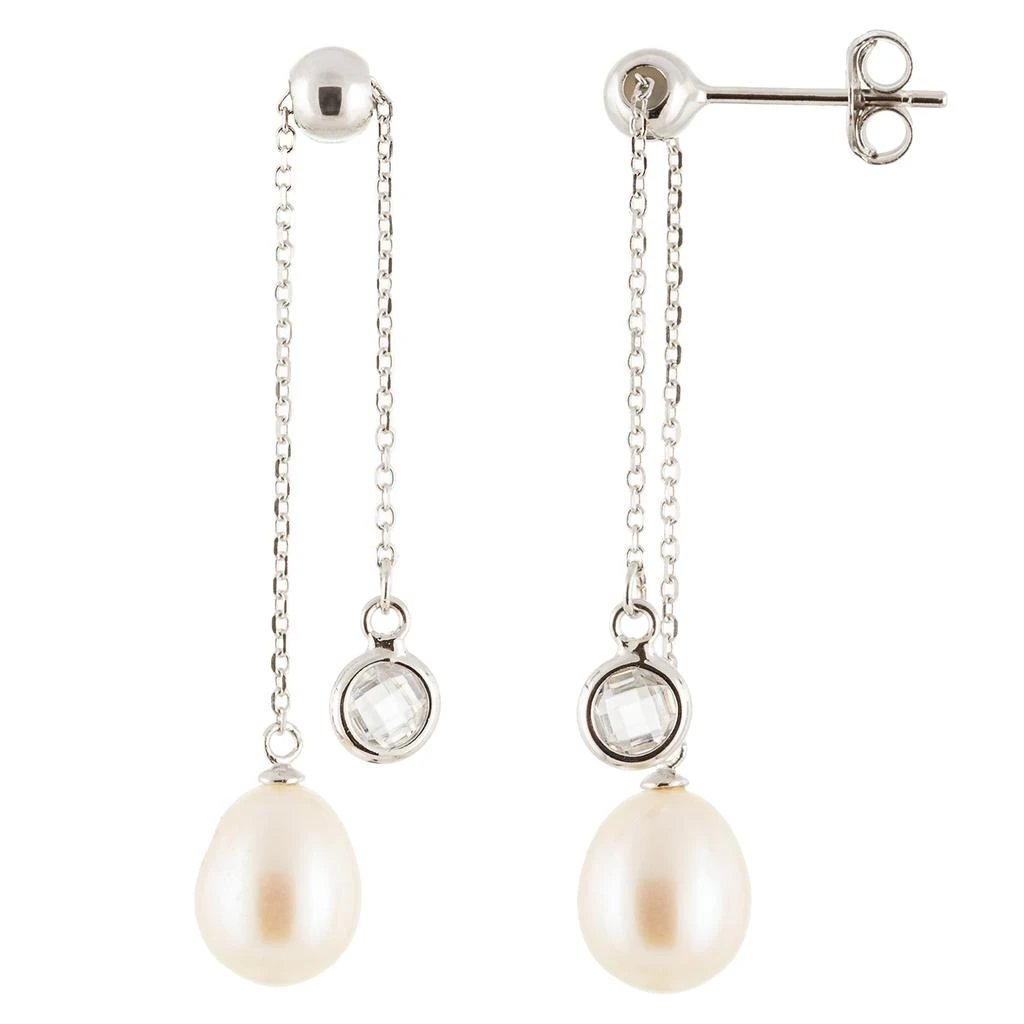 商品Splendid Pearls|Sterling Silver Slider 7.5-8mm Freshwater Pearl Earrings,价格¥172,第1张图片