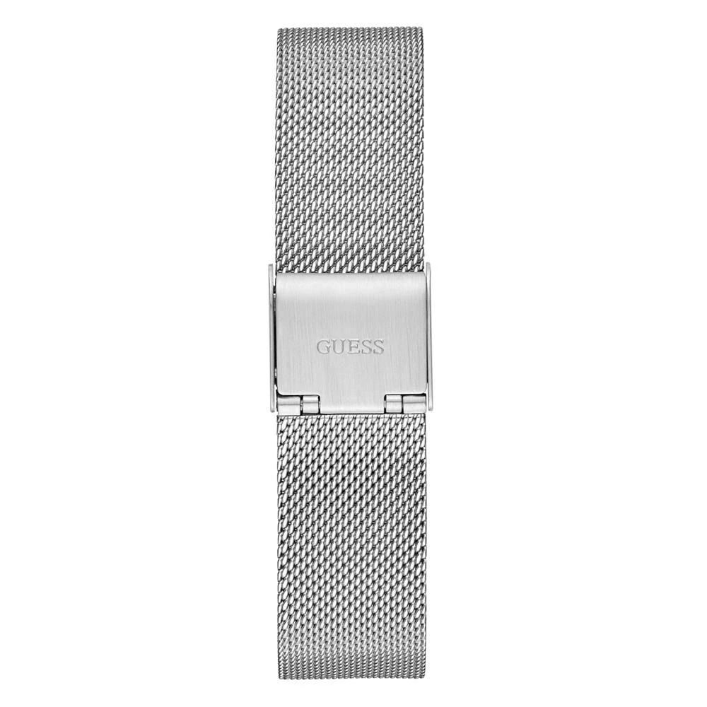 商品GUESS|Women's Glitz Silver-tone Stainless Steel Mesh Watch 32mm,价格¥711,第4张图片详细描述