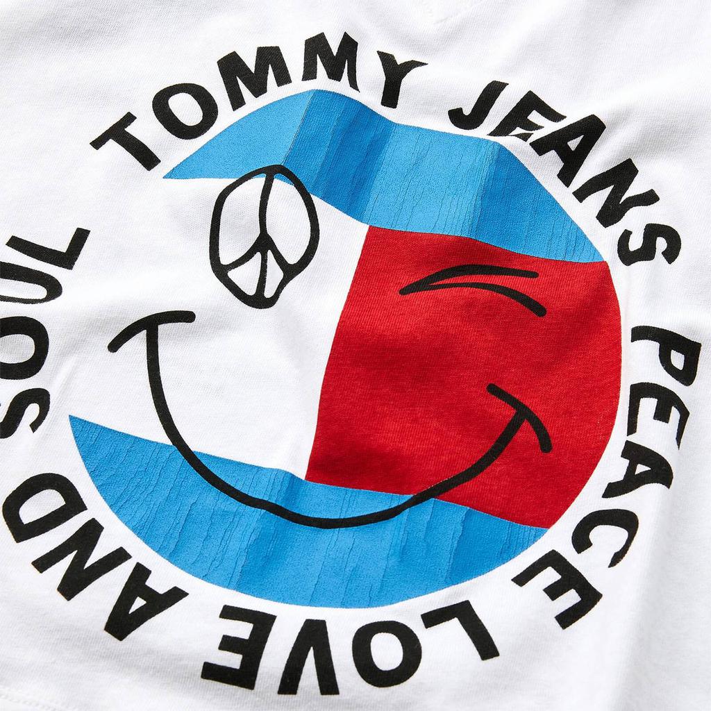 Tommy Jeans Women's Tjw Super Crop Peace Smiley T-Shirt - White商品第6张图片规格展示