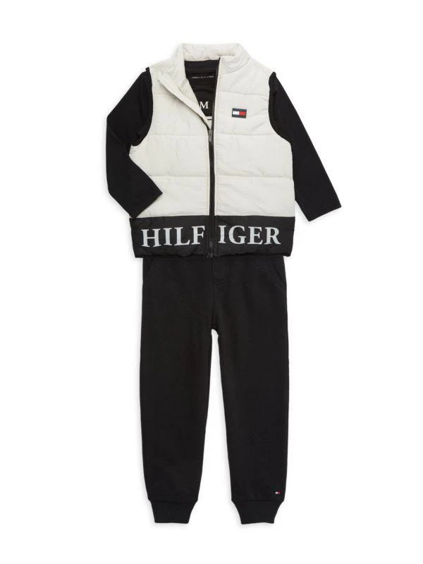 商品Tommy Hilfiger|Baby Boy’s 3-Piece Logo Vest, Top & Joggers Set,价格¥359,第1张图片