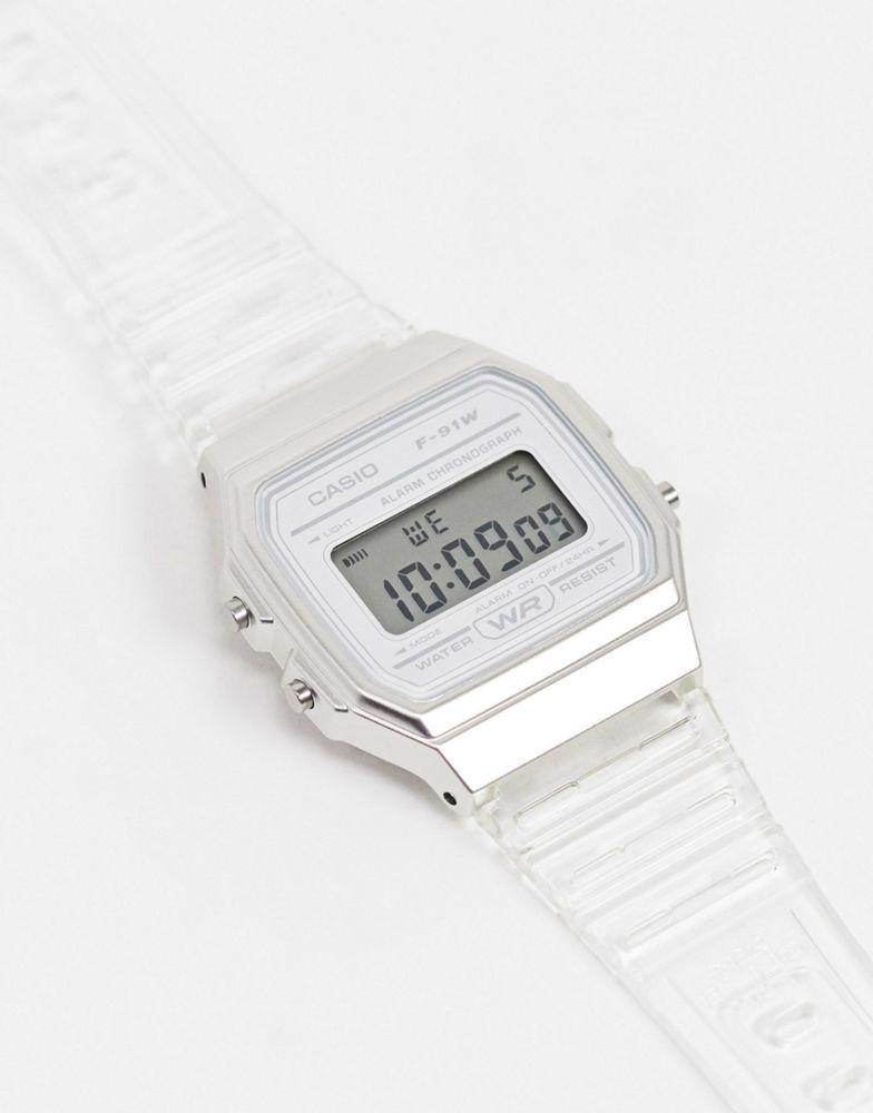 商品Casio|Casio F-91WS-7EF digital watch in clear,价格¥264,第1张图片