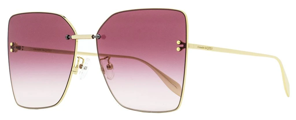 商品Alexander McQueen|Alexander McQueen Women's Square Sunglasses AM0342S 003 Gold 63mm,价格¥1922,第2张图片详细描述