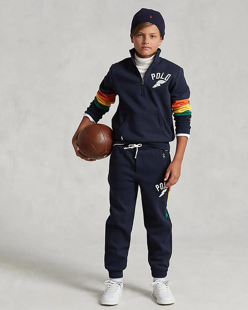 商品Ralph Lauren|Boys' Logo Double Knit Quarter Zip Sweatshirt - Little Kid, Big Kid,价格¥429,第1张图片详细描述