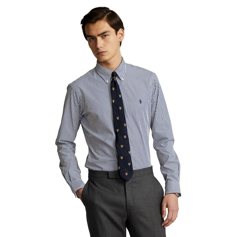 商品Ralph Lauren|男士 修身条纹弹力府绸衬衫,价格¥537,第1张图片