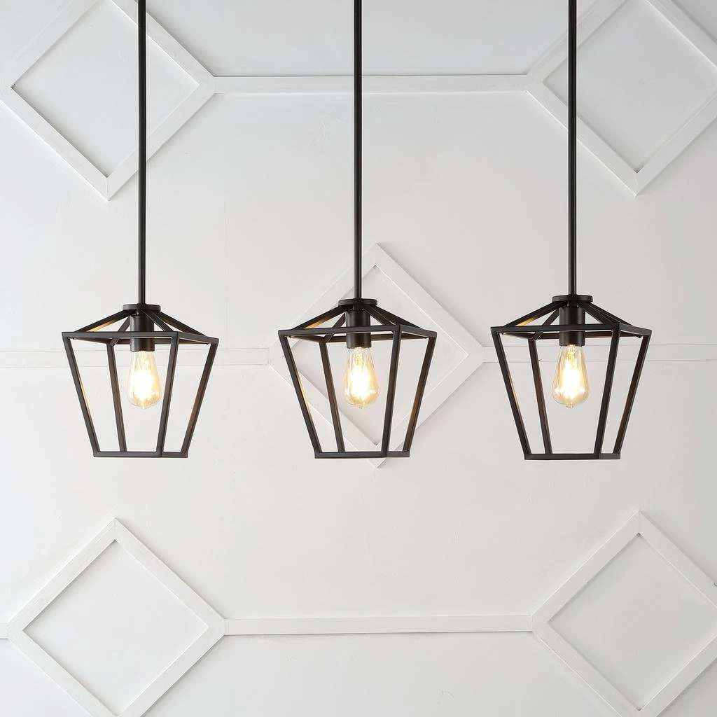 商品JONATHAN Y|Grace 36.5" 3-Light Industrial Farmhouse Iron Linear LED Pendant,价格¥1444,第2张图片详细描述