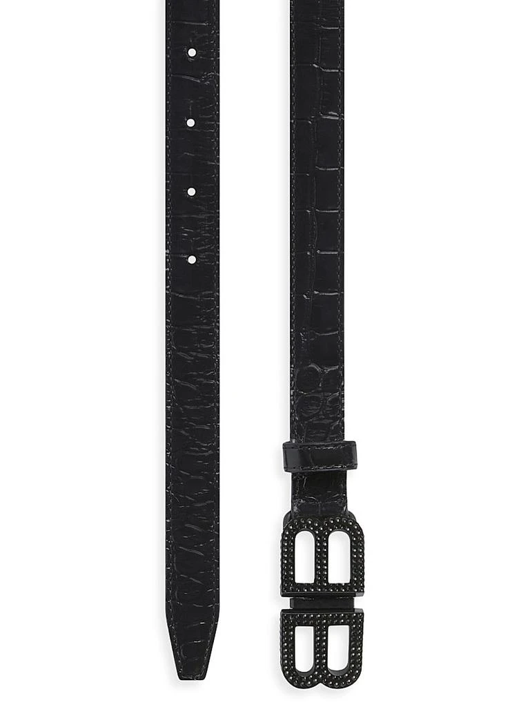 商品Balenciaga|BB Hourglass Thin Belt Crocodile Embossed with Rhinestones,价格¥4854,第4张图片详细描述