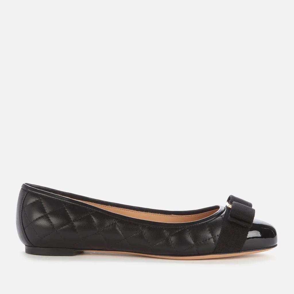 商品Salvatore Ferragamo|Salvatore Ferragamo Women's Varina Quilted Leather Ballet Flats - Black,价格¥3703,第1张图片