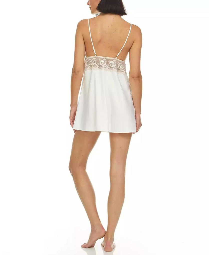 商品Flora Nikrooz|Women's Rosa Solid Charmeuse Chemise with Lace,价格¥578,第2张图片详细描述
