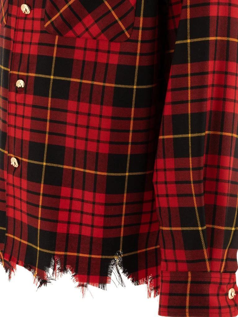 商品Alexander McQueen|Distressed Tartan Overshirt Jackets Red,价格¥6738,第4张图片详细描述